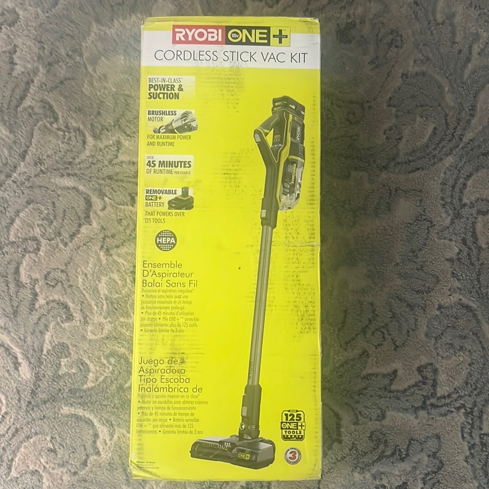 RyobiOne + cordless stick vac kit